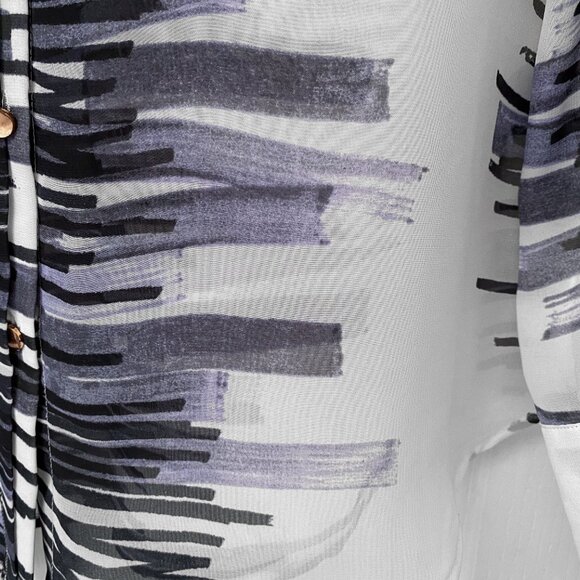 Ivanka Trump - Button Front Print Longsleeve Shirt with Cuffs - Picture 6 of 13